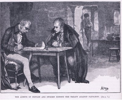 Gli agenti di Gran Bretagna e Svezia firmano il trattato contro Napoleone da Henry Marriott Paget